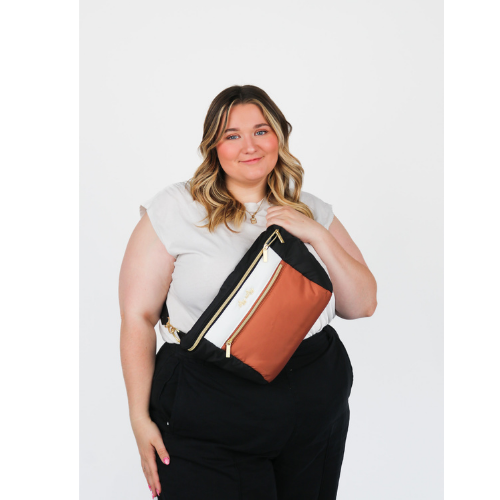 Ritzy Pack  Fanny Pack & Crossbody Diaper Bag: Coffee & Cream