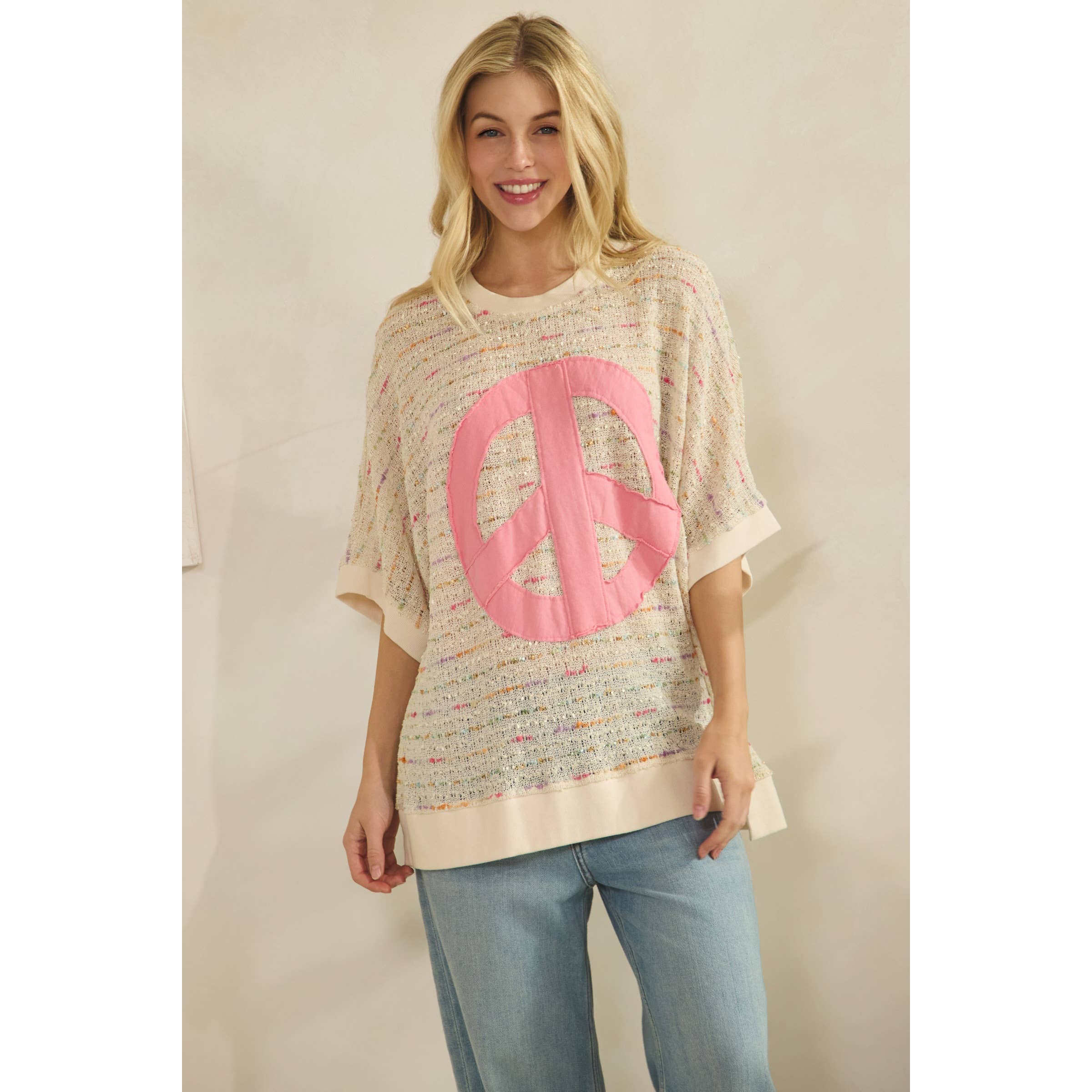 CANDY POP PEACE KNIT TOP