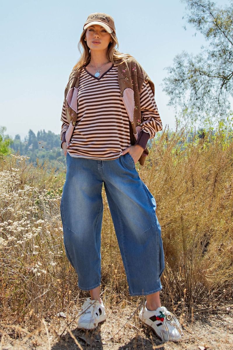 Blue Ivy Denim Barrel Pants