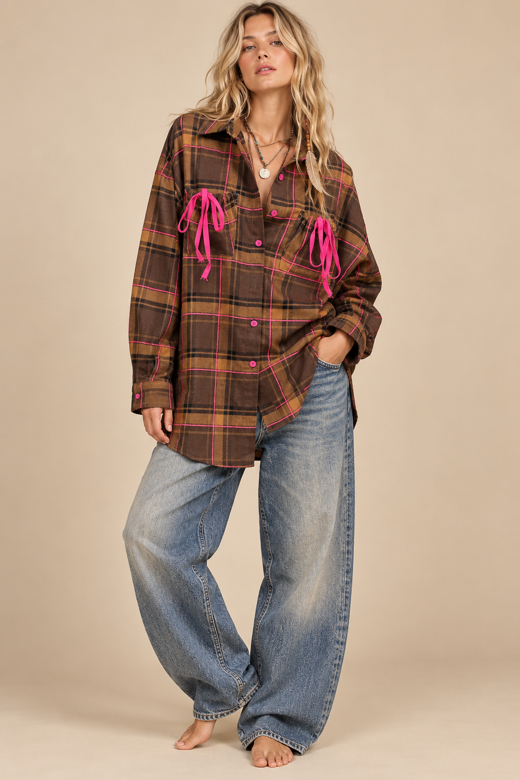 Oversized Plaid Flannel Shirt