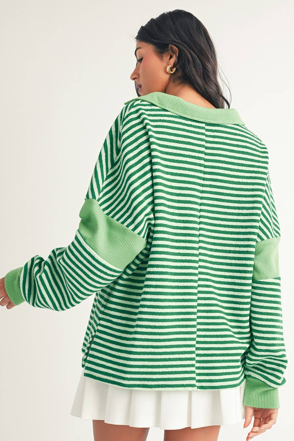 Verdant Stripes Vneck