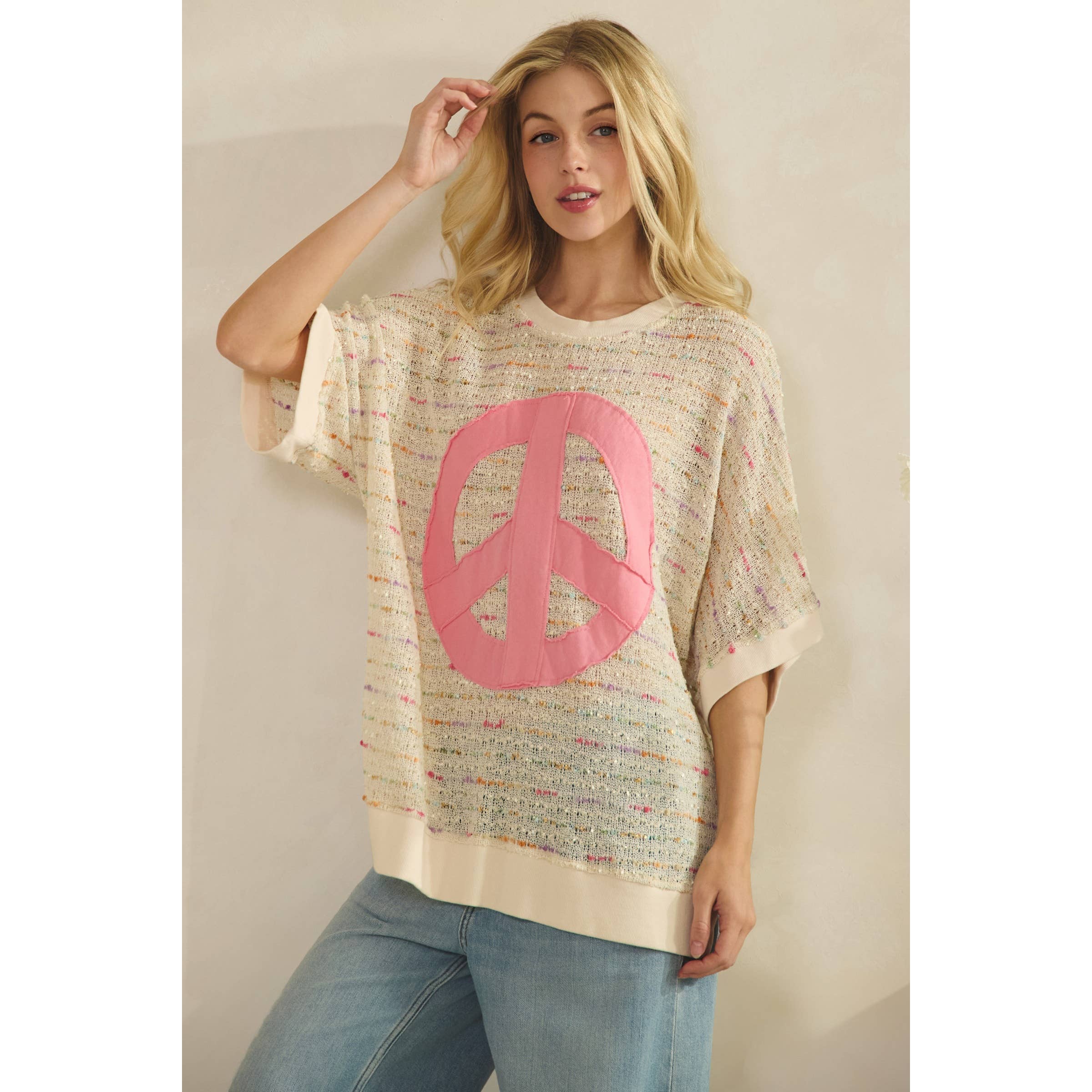 CANDY POP PEACE KNIT TOP