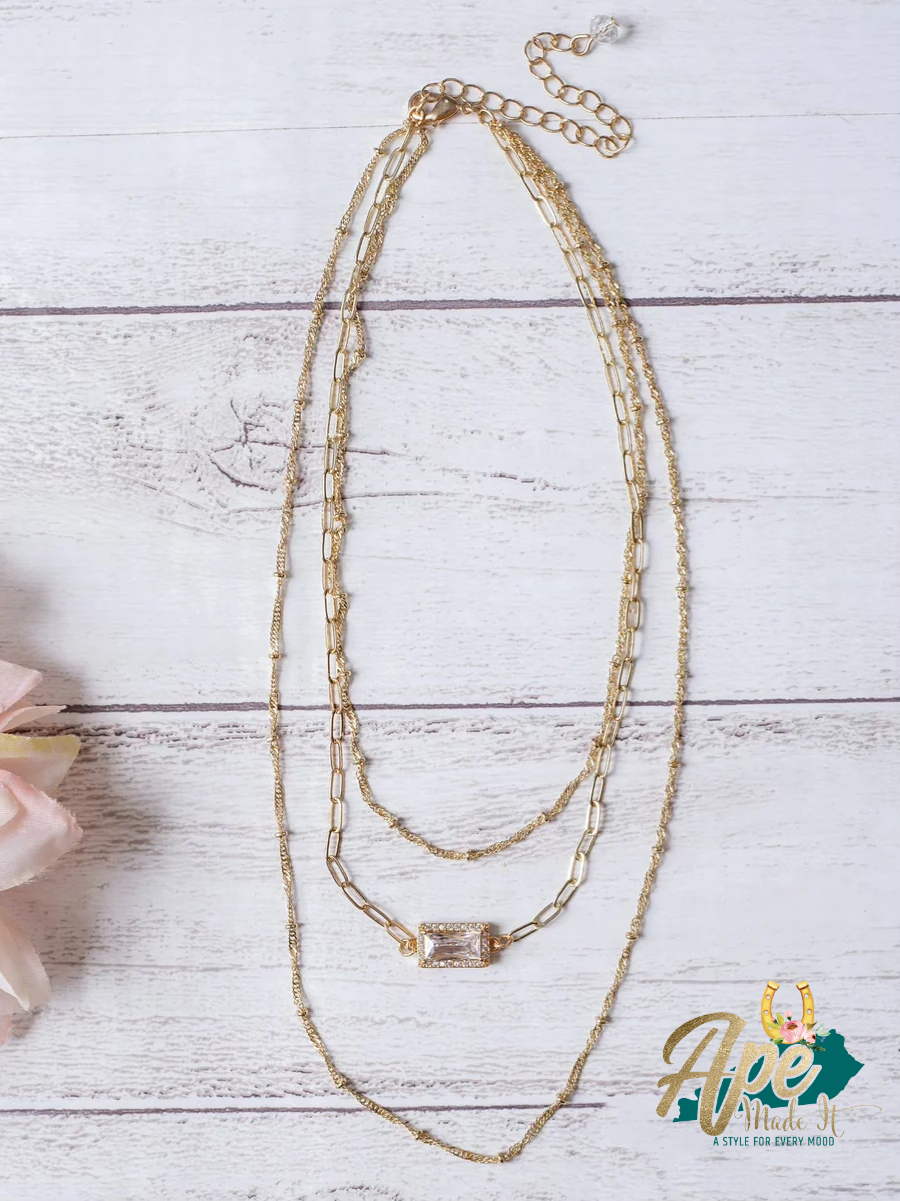 Too Cool for You Gold Linked Layered Chain Necklace