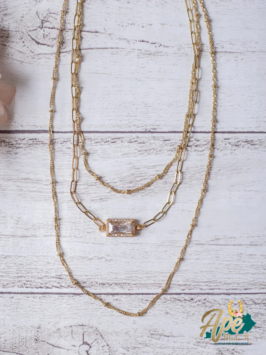 Too Cool for You Gold Linked Layered Chain Necklace