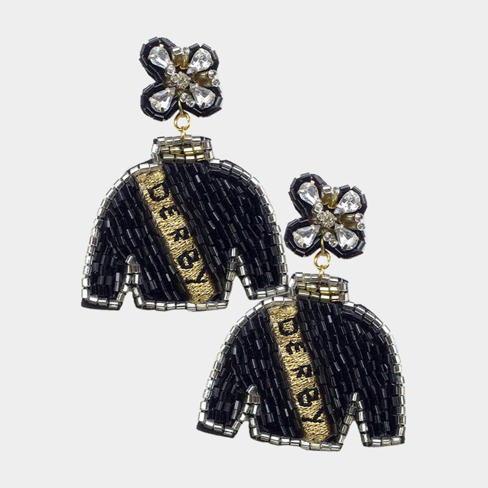 Derby Black Jockey Jacket Earrings