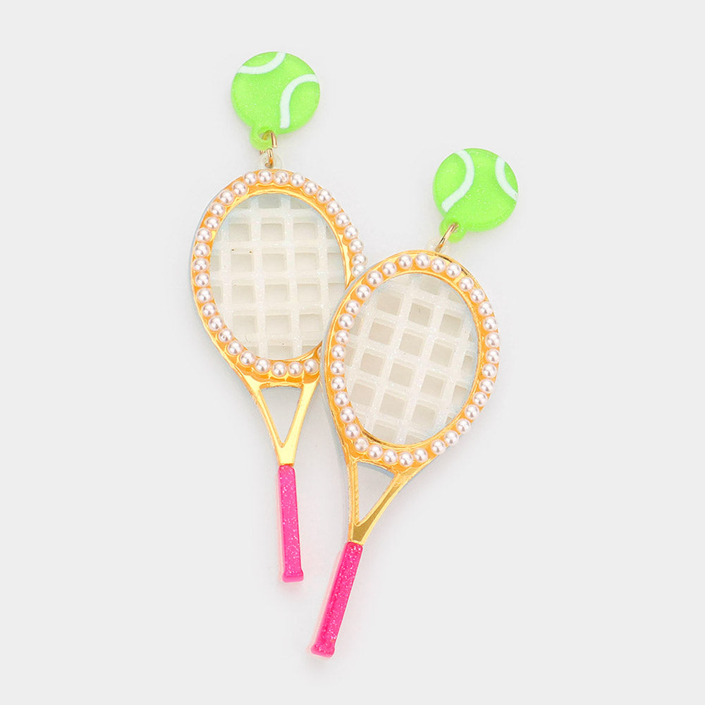 Tennis Racket Dangle Earrings