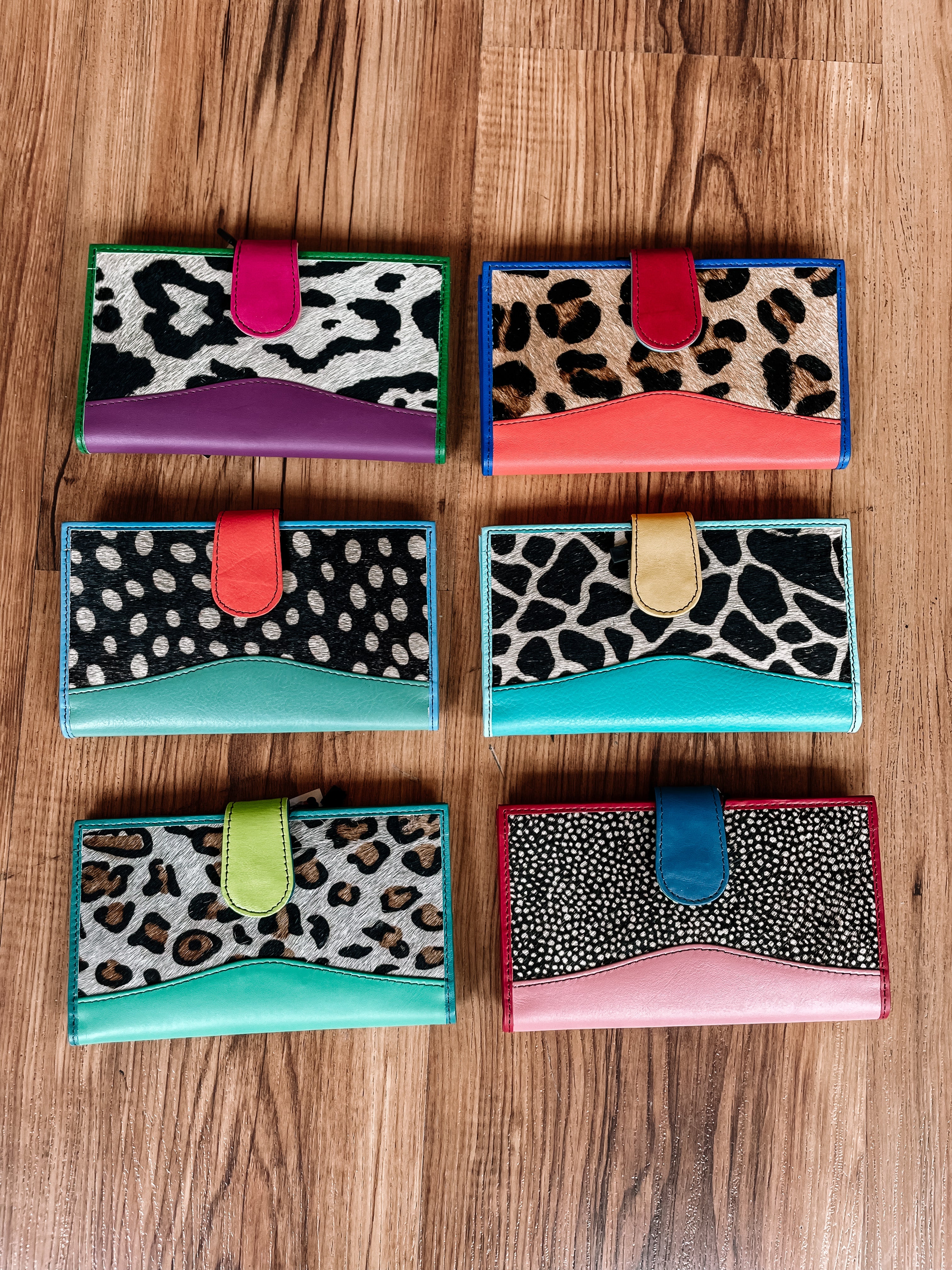 Mara Colorful Real Leather and Hair on Hide Wallet