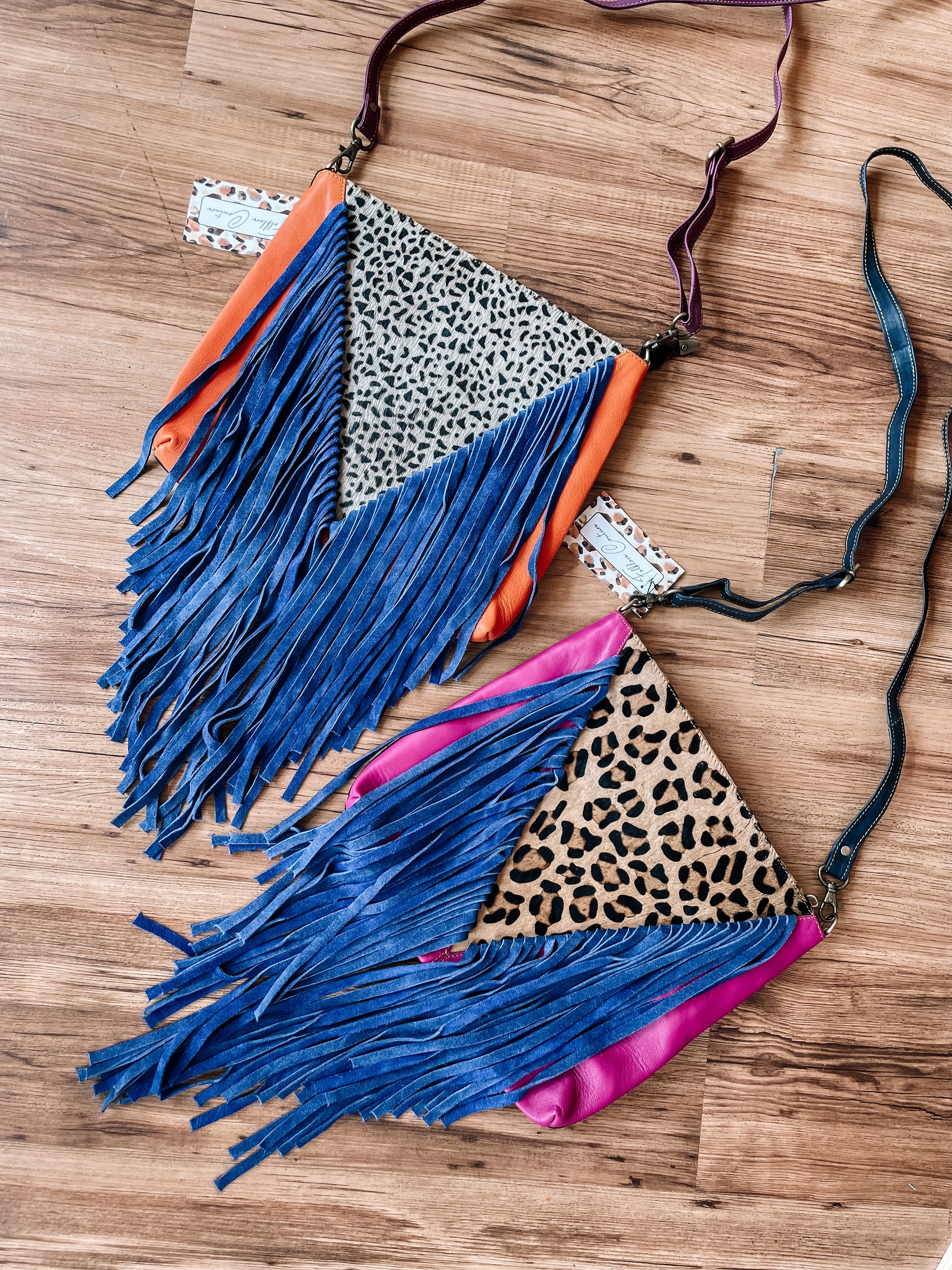 Sesily Fringe Leather and Hair on Hide Crossbody Purse