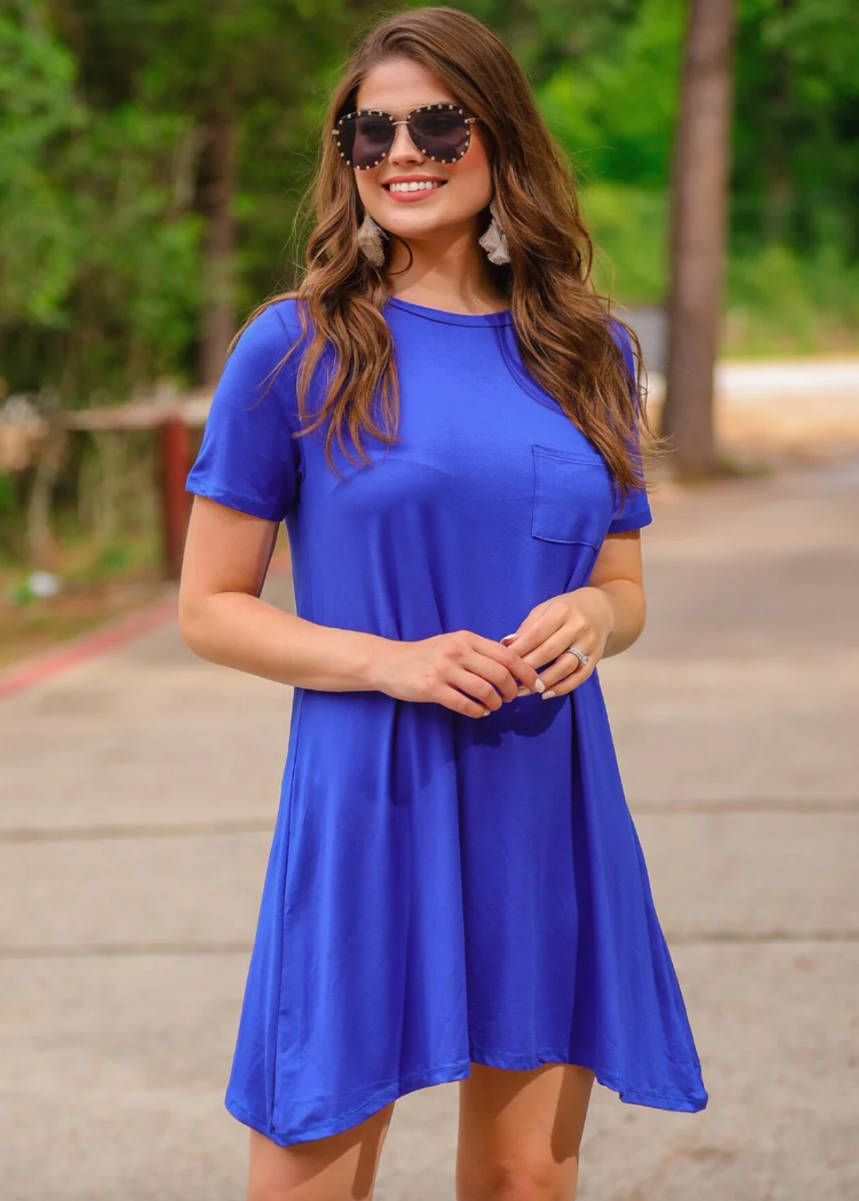 Maddy T-Shirt Dress Royal Blue