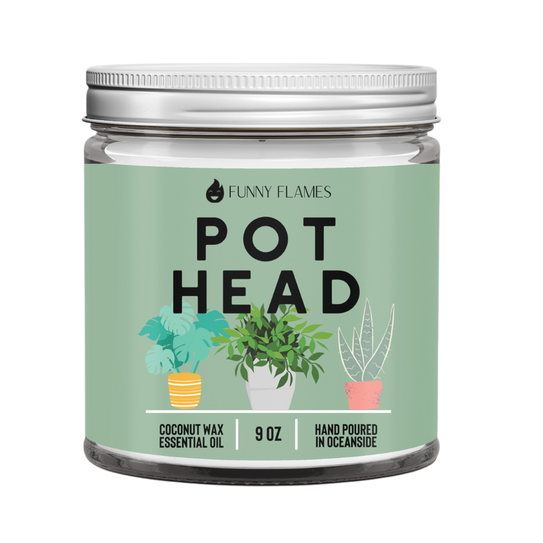 Pot head- 9oz candle plant lover, plant gift