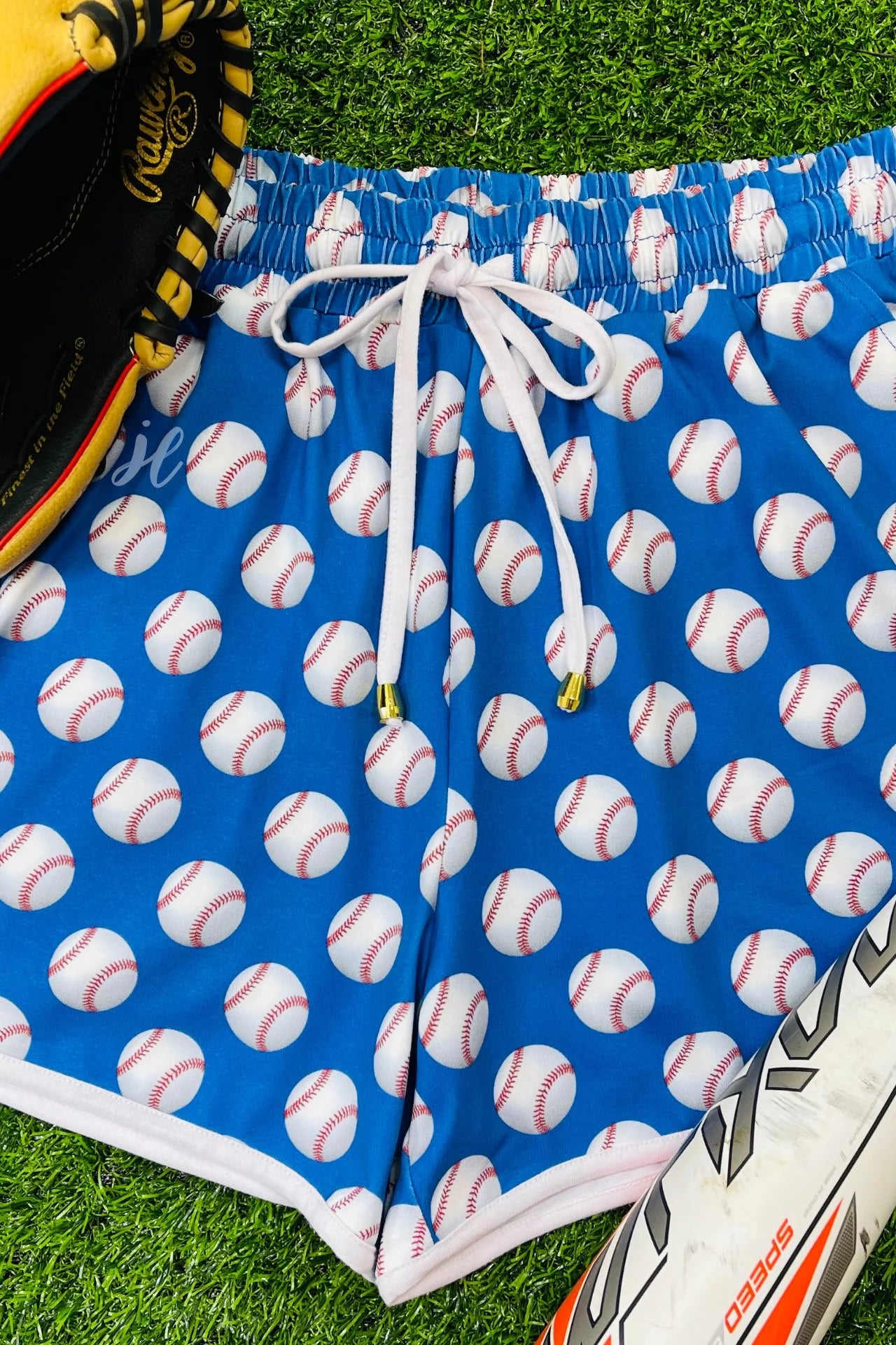 Play Ball Baseball Drawstring Everyday Shorts With Pockets