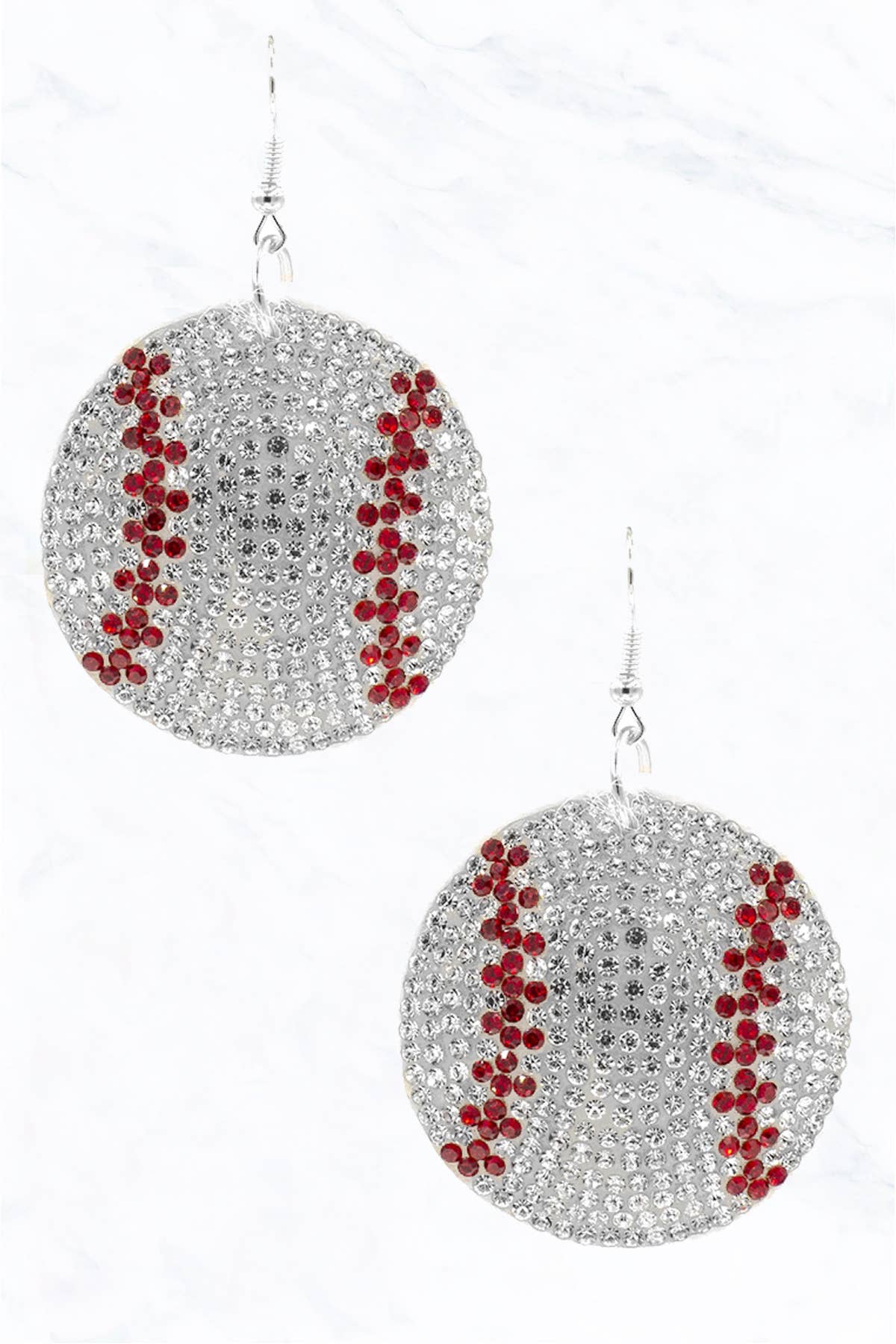Sparkly Baseball Suede Cushion Earrings