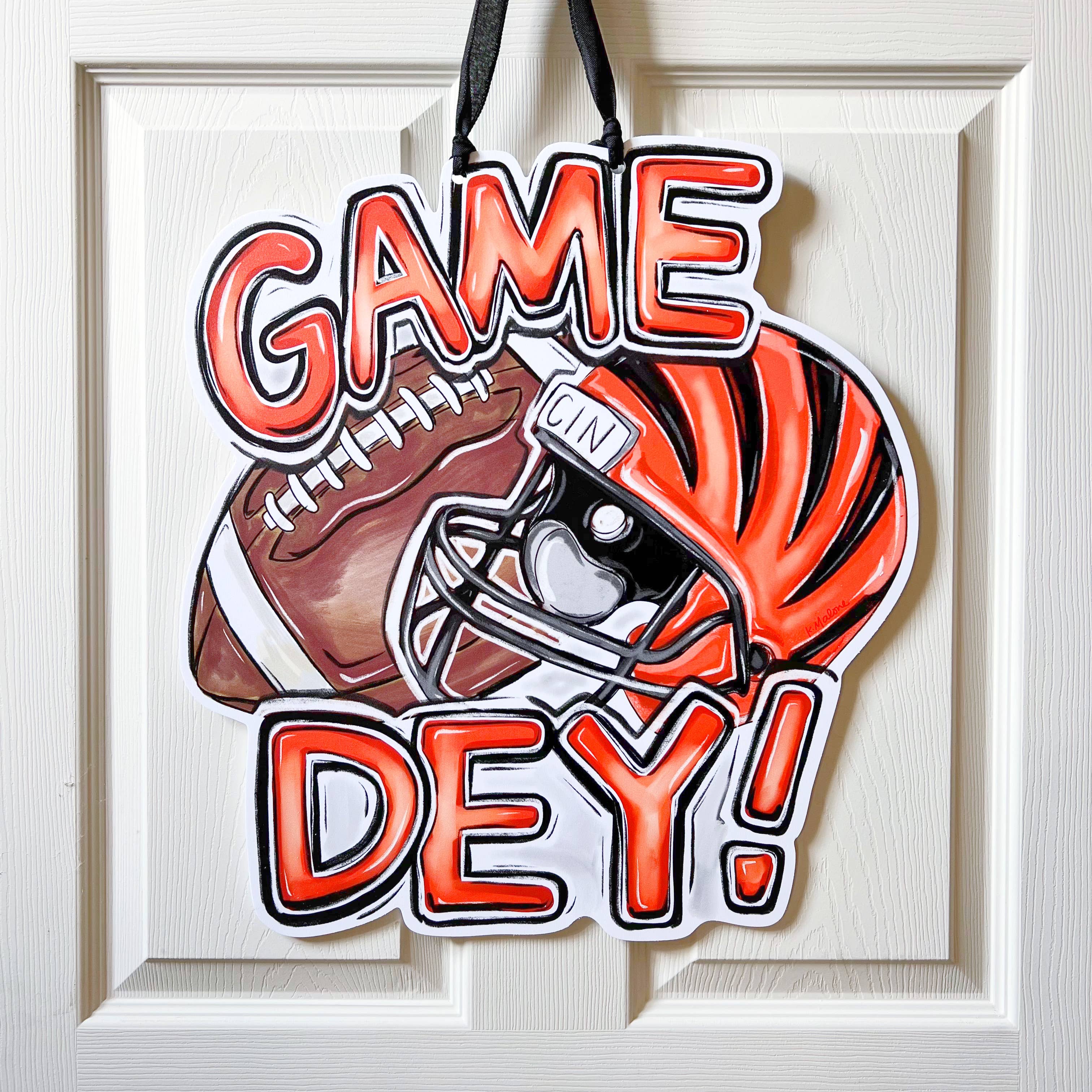 Cincinnati Bengals Game Day Who Dey Football Door Hanger
