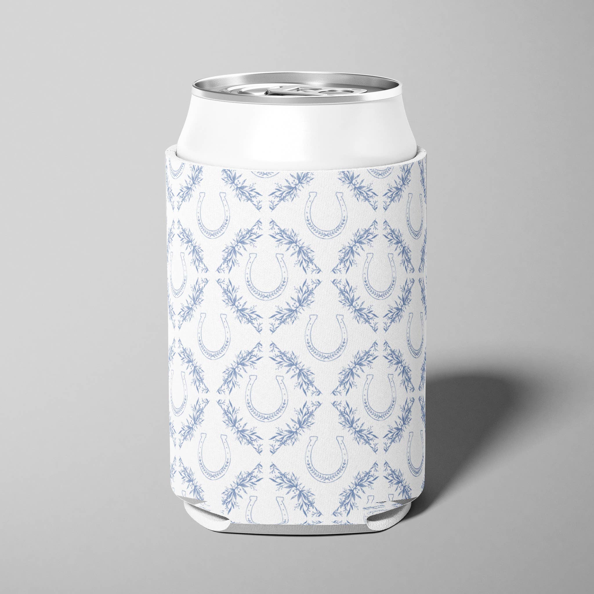 Blue Horseshoe Pattern Can Cooler